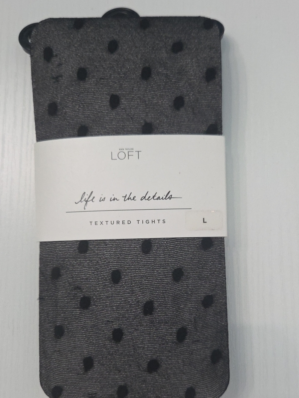 LOFT Black Sheer Polka Dot Textured Tights